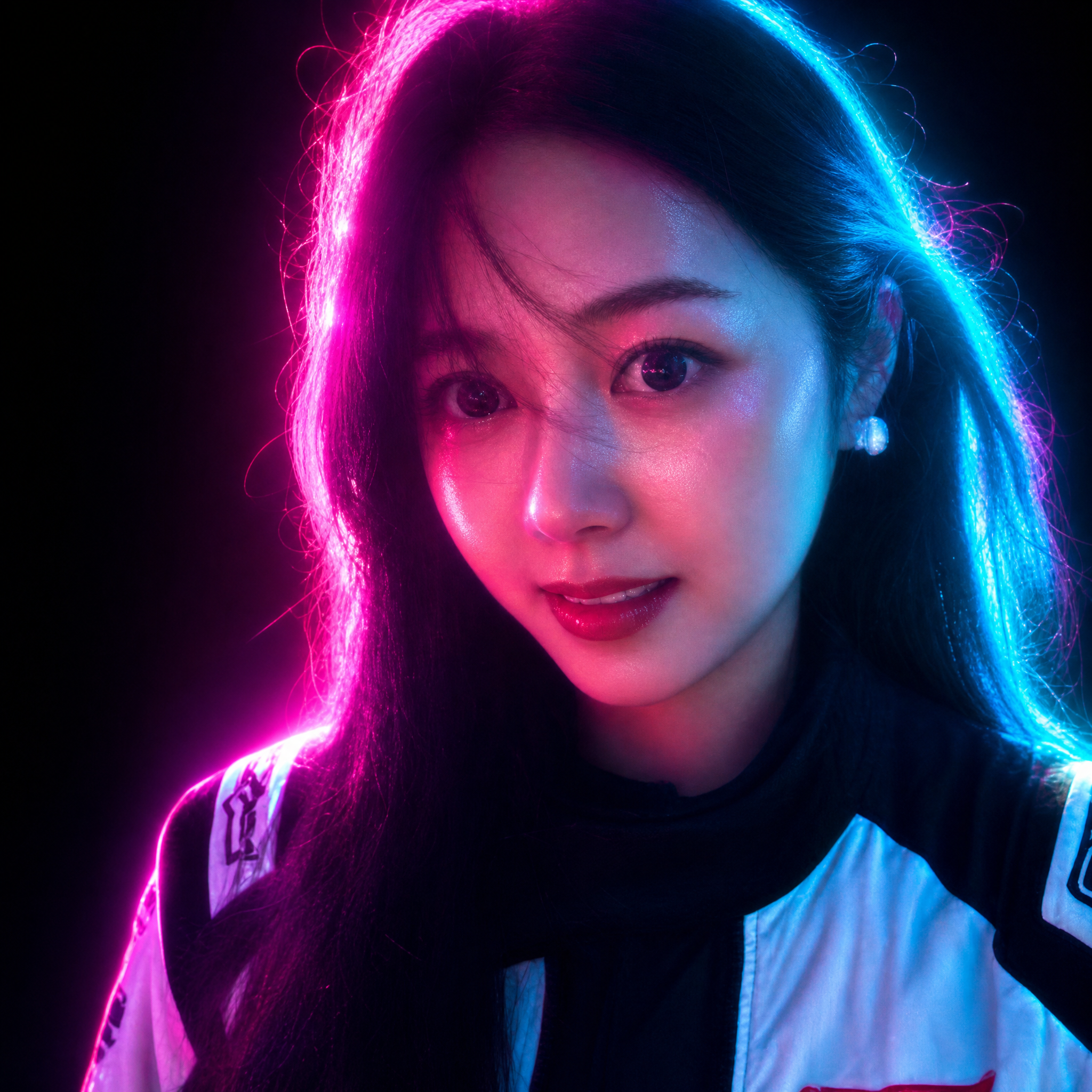Neon Portrait - Pink & Cyan neon